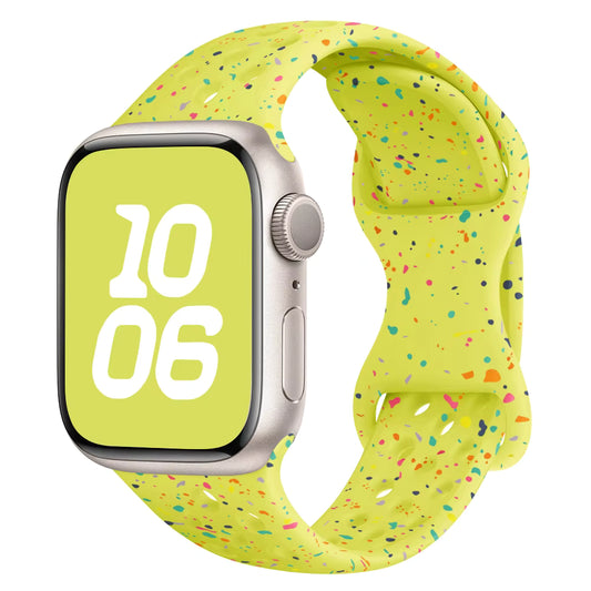 Neon Yellow Silicone Spackle Watch Band
