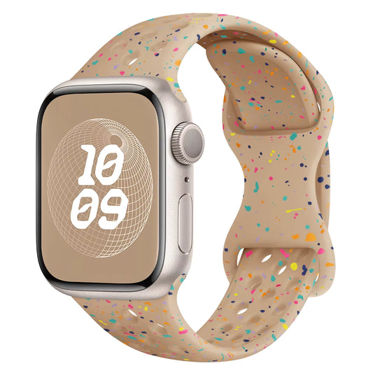Tan Silicone Spackle Watch Band