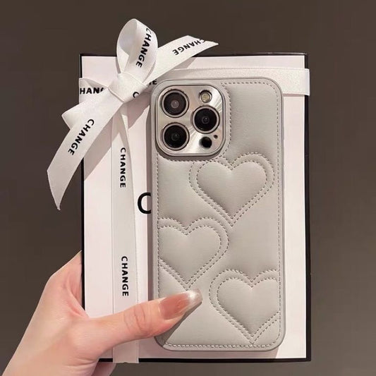 Grey Puffer Heart Phone case