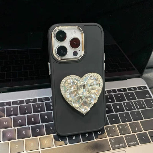 Black Crystal Heart Holder case