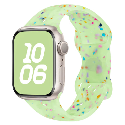 Jelly Green Silicone Spackle Watch Band