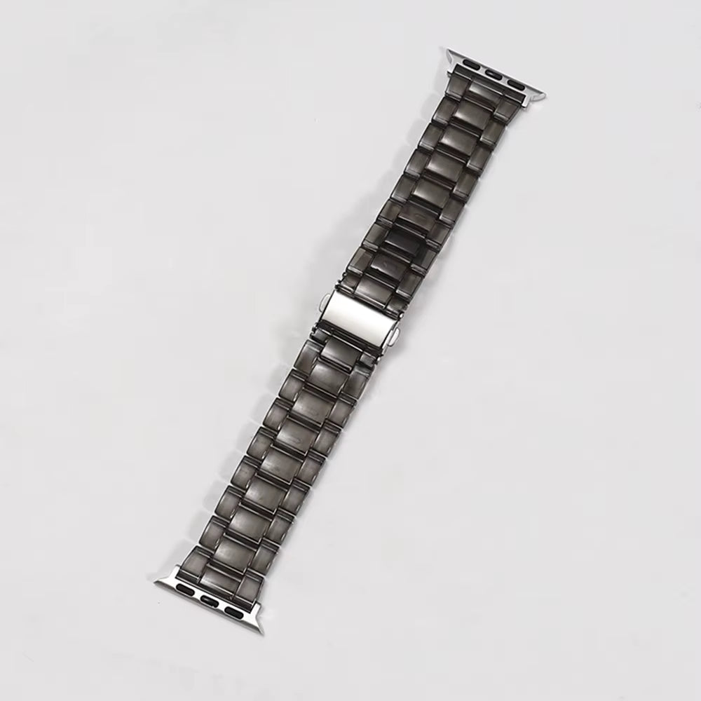 Clear Black Resin Link Watch Band