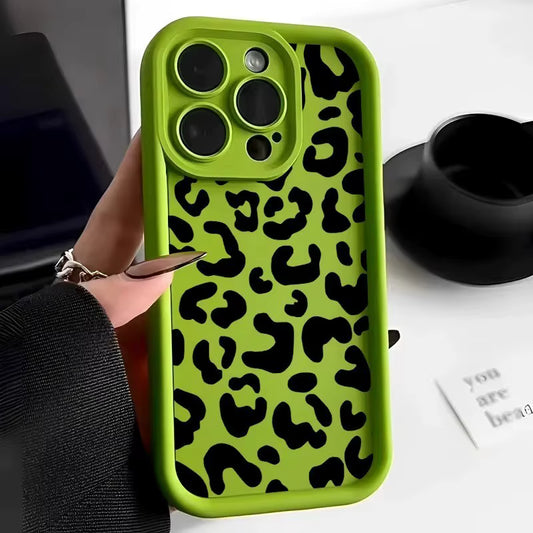 Green Leopard Thick Phone case