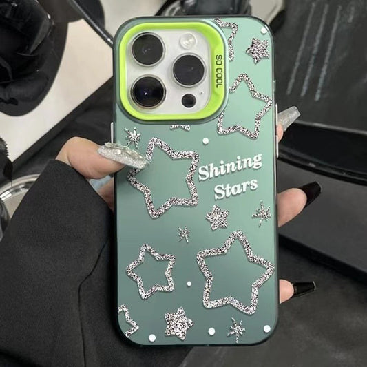 Green Stars Glitter Phone case