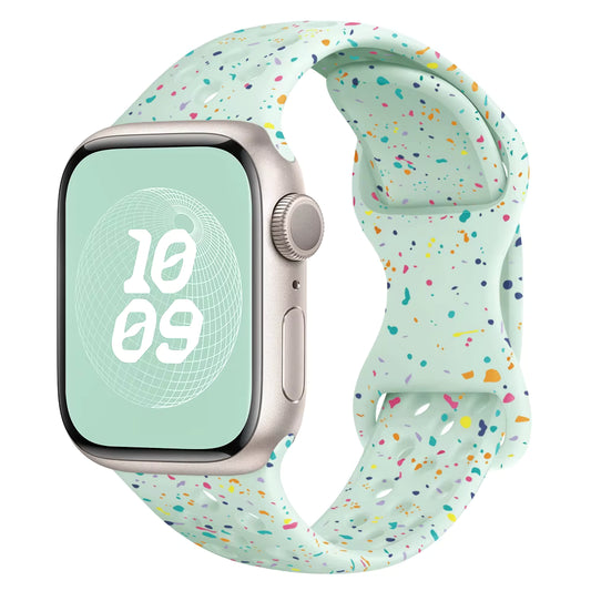 Mint Silicone Spackle Watch Band
